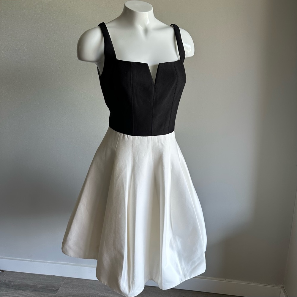 Halston Heritage Evening Collection Dress Chalk/Black Cocktail Classy
